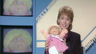 Sally Magnusson holds a Cabbage Patch Kid toy