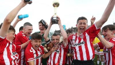 Derry City lift the U15 Foyle Cup last year