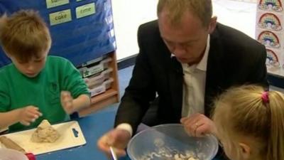 Tim Farron at Bodmin school