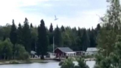 Plane filmed crashing in Sweden