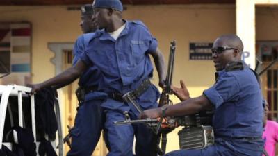 Police on the streets of Bujumbura