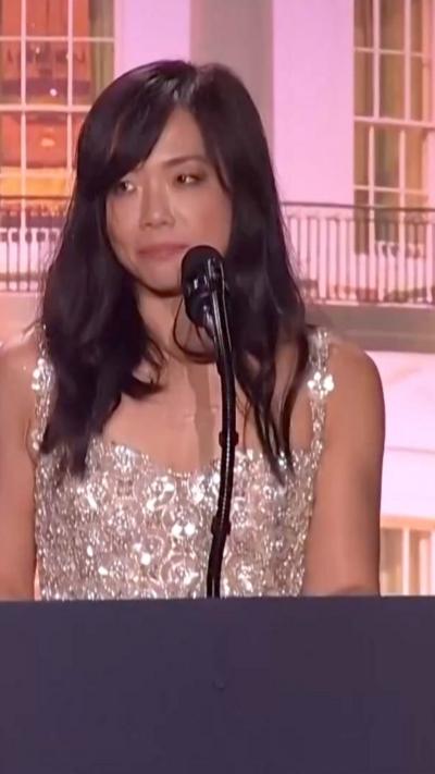 WHCA president at podium