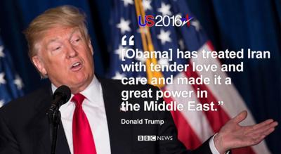 "Obama has treated Iran with tender love and care and made it a great power in the Middle East"