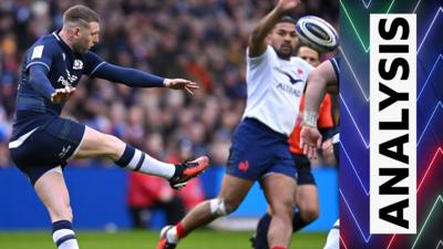 Scotland's Finn Russell kicks