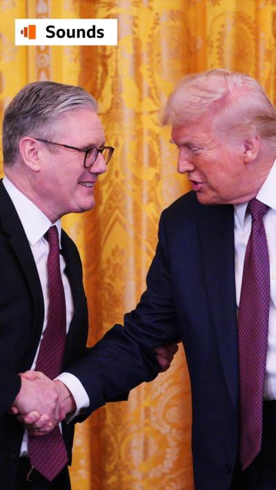 Keir Starmer shakes hands with Donald Trump