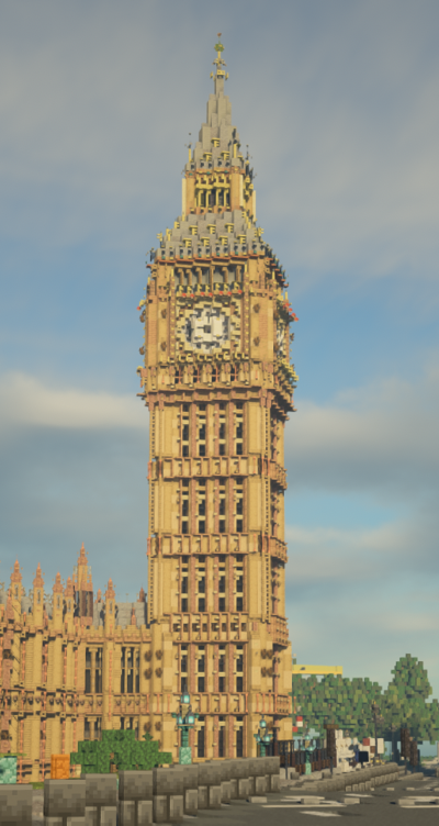 Big Ben and Parliament in Minecraft
