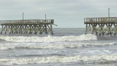 Iasias knocked part of a South Carolina pier collapsed into the ocean.