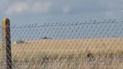 Car doing doughnut at RAF Scampton