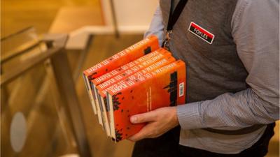 A member of staff at Foyles' main book shop in London