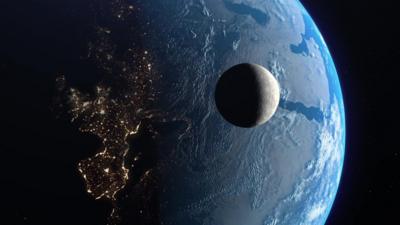 the moon and the earth