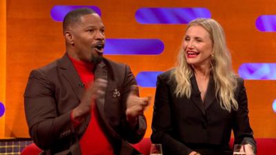 Cameron Diaz with her movie co-star, Jamie Foxx