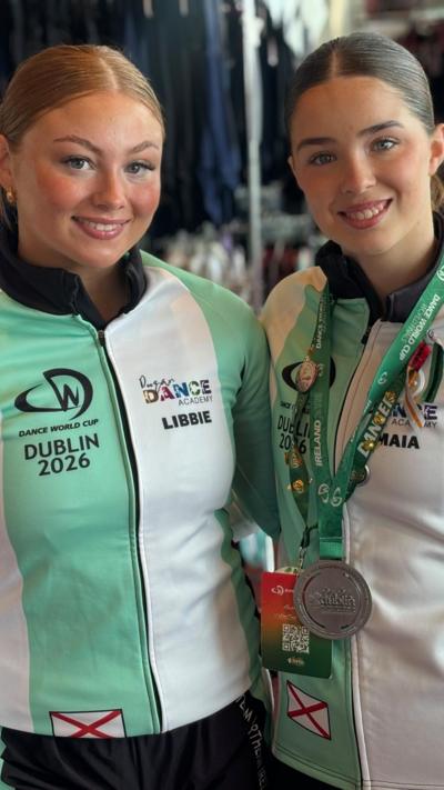 Libbie Thompson and Maia McFall at the Dance World Cup in Dublin.