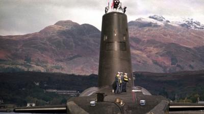 Royal Navy's 16,000 ton Trident-class nuclear submarine Vanguard