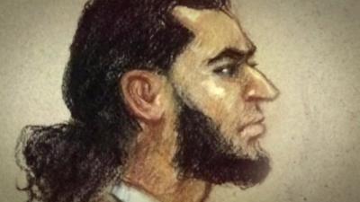 Court sketch of Haseeb Hamayoon