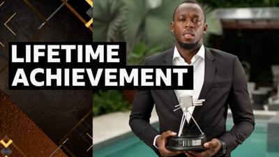 Usain Bolt wins the Sports Personality of the Year Lifetime Achievement Award