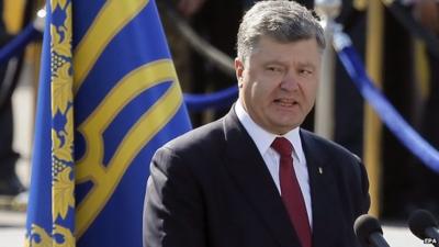 Ukrainian president Petro Poroshenko in a speech on Ukraine's Independence Day