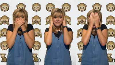Jenny making emoji faces