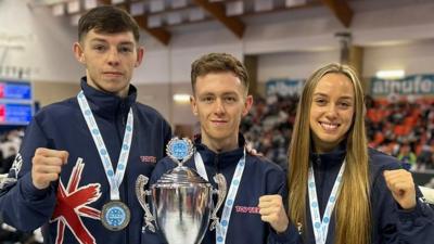 Welsh Kickboxing (left to right) Dalton John, Kieran Jones, Tennessee Randall