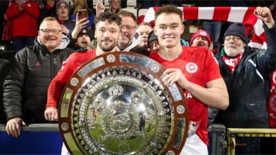 Larne's Tomas Cosgrove and Kofi Balmer