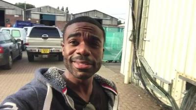 Ore Oduba on rehearsal day at the Strictly studios