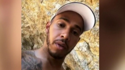 Lewis Hamilton as he appears in his Twitter video