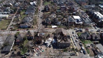 Tornado damage.