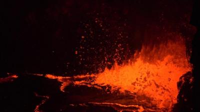 Lava lake on top of Hawaii's Kilauea volcano.