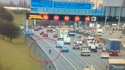 Cyclist on the M25