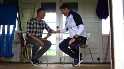 Jermaine Jenas with Mauricio Pochettino