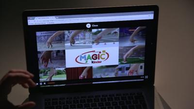 Kinder Magic website on a laptop