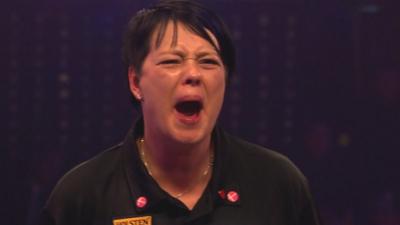 Denmark's Ann-Louise Peters celebrates highest checkout