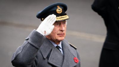 King Charles saluting