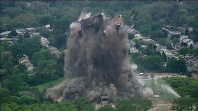 Martin Tower implodes in Pennsylvania