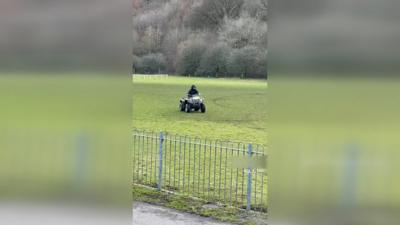 quad bike on pitch