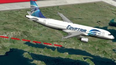 Graphic illustration of EgyptAir flight