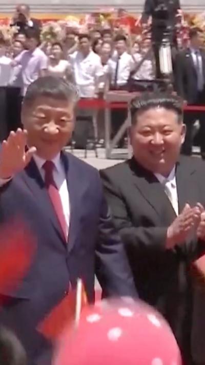 Chinese leader Xi Jinping and North Korean leader Kim Jong Un 