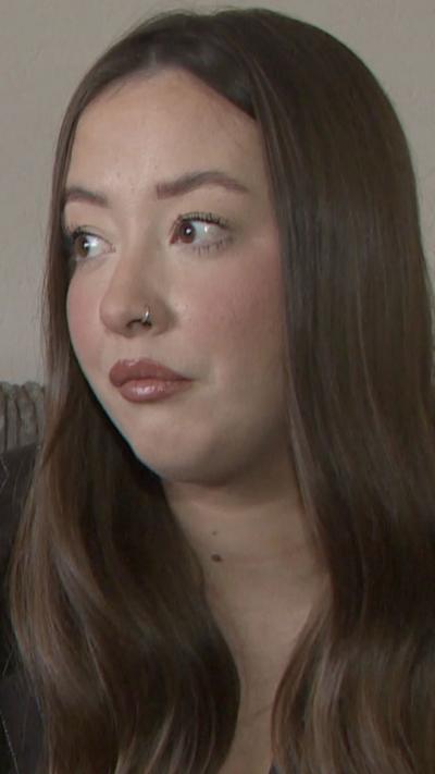 A woman with long brown hair