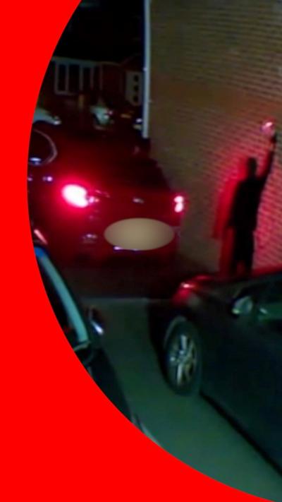 A car is pictured at night on CCTV