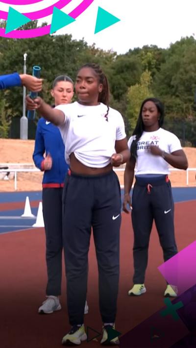GB athletes training for relay