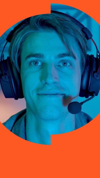 A man wearing a headset and microphone