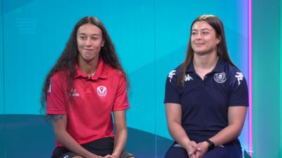 Carys Marsh from Wigan Warriors and Zoe Harris from St Helens