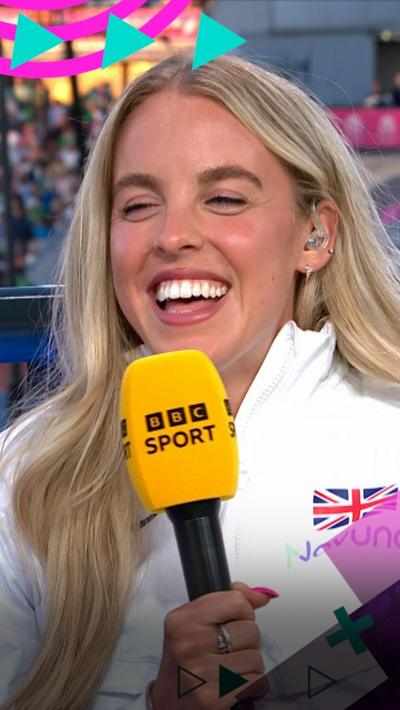 Keely Hodgkinson laughs while being interviewed