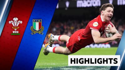 Wales' Dan Edwards scores against Italy