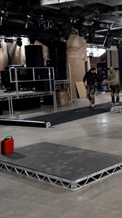 The inside of an empty music venue.