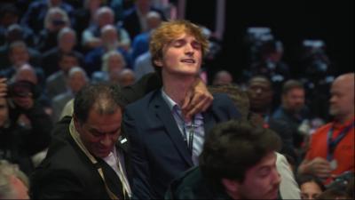 Protester at Labour conference 