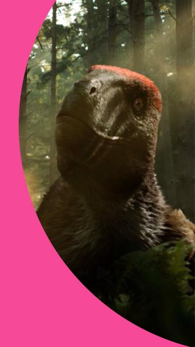 A Utahraptor in a woodland environment 