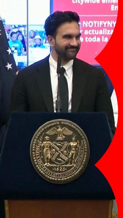 NY Mayor Zohran Mamdani speaking during press conference