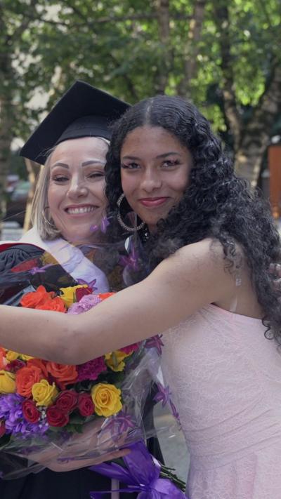 mother and daughter on graduation day
