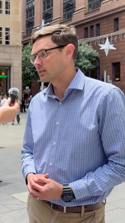 Man wearing a blue shirt 