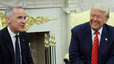 Mark Carney and Donald Trump in the White House.